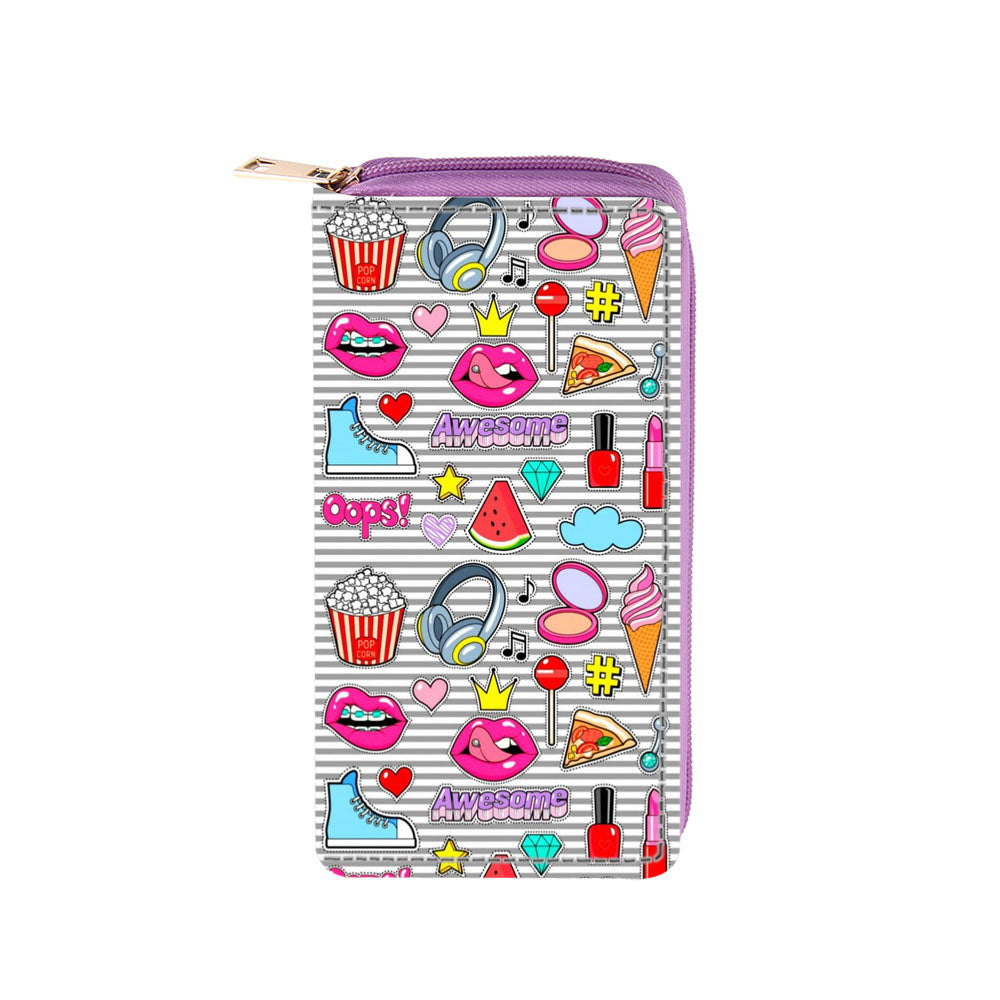 Venta al por mayor LOVE English Letters PU Cartera larga con cremallera